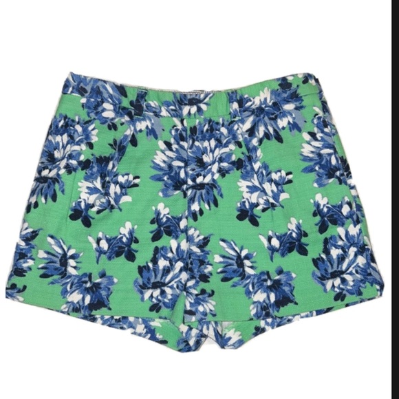 J. Crew Pants - J. Crew Floral Shorts Womens Size 4 Green and Blue